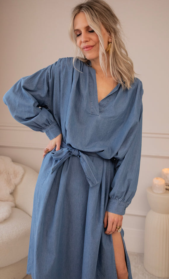 Slow Flow Blue - Maxi Jurk