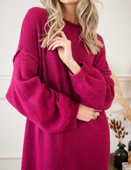 Cozy Claire Burgundy - Sweater Dress