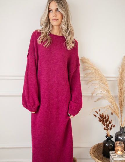 Cozy Claire Burgundy - Sweater Dress