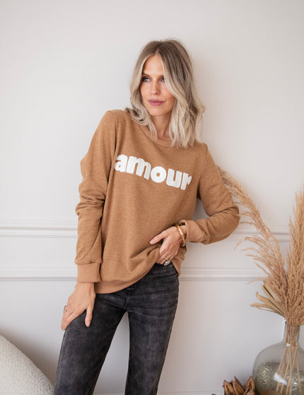 Pullover - Amour - Camel/Weiß
