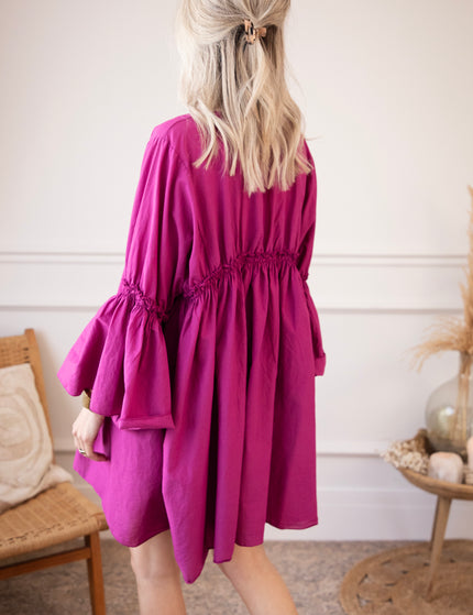 Feline Pleated Plum - Dress