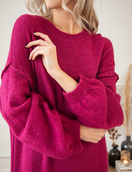 Cozy Claire Burgundy - Sweater Dress