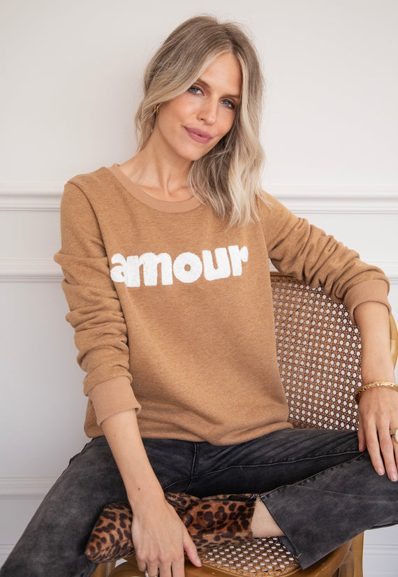 Amour Camel/White - Sweater