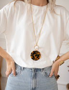 Rina Round Brown/Black - Ketting