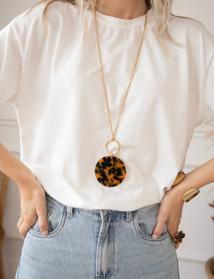 Rina Round Brown/Black - Necklace