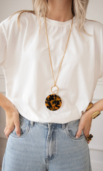 Rina Round Brown/Black - Ketting