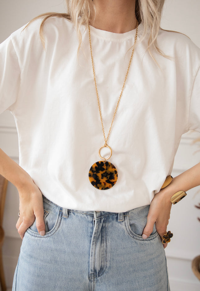 Rina Round Brown/Black - Necklace