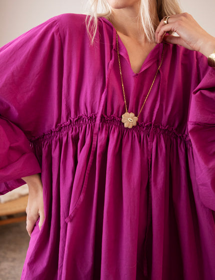 Feline Pleated Plum - Dress