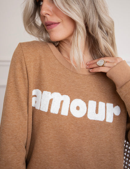 Pullover - Amour - Camel/Weiß