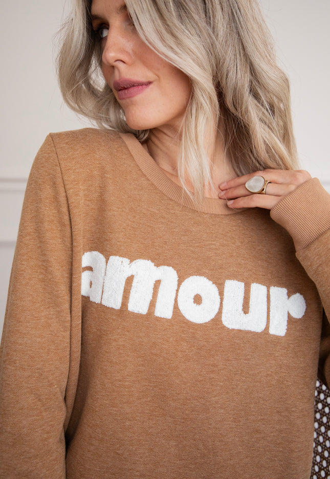 Amour Camel/White - Sweater