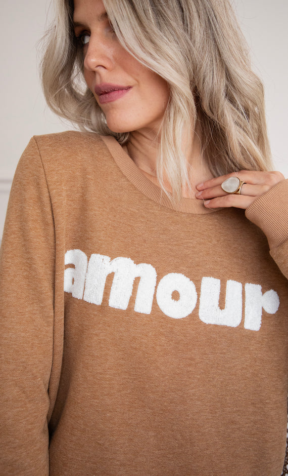 Amour Camel/White - Sweater