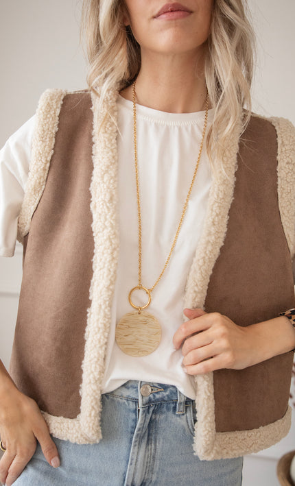 Rina Round Beige - Necklace