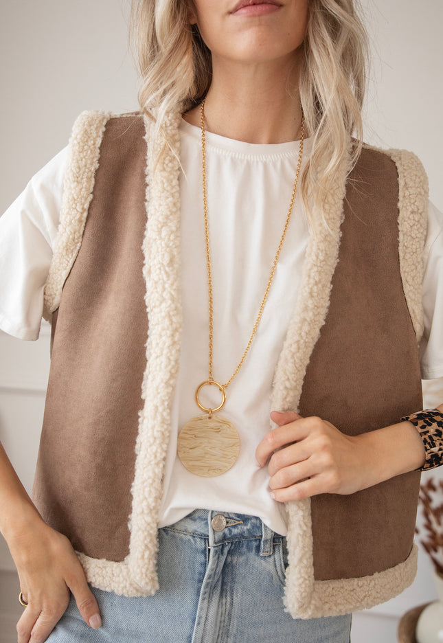 Rina Round Beige - Necklace