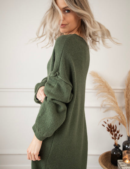 Cozy Claire Kaki - Sweater Dress