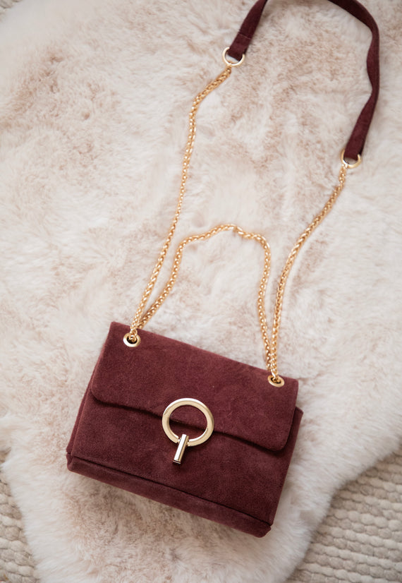Sac Suede Bordeaux - Handtas