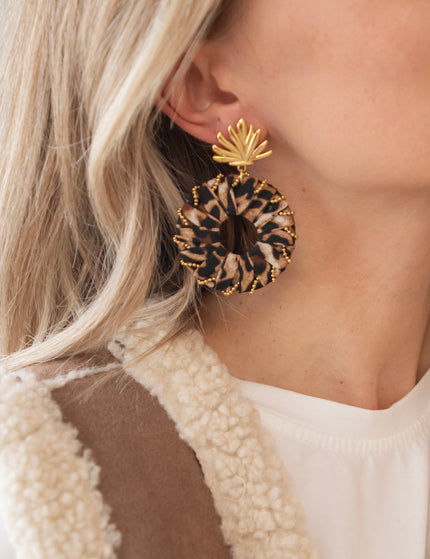 Leonie Hoops Brown/Gold - Earrings