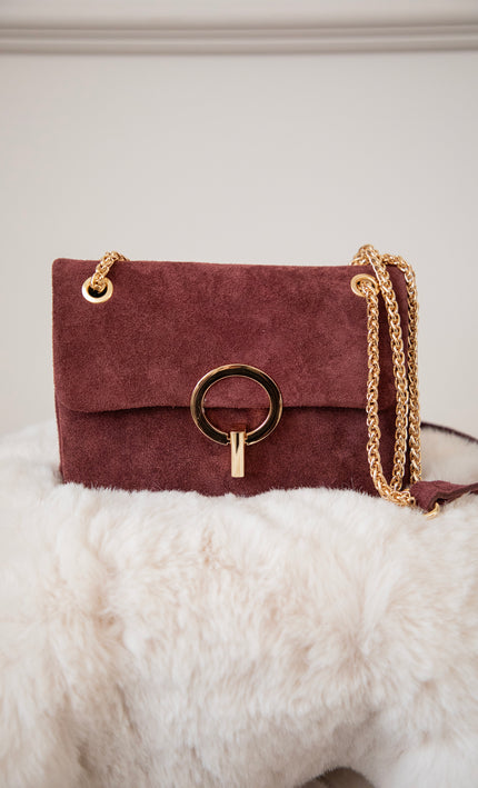 Sac Suede Bordeaux - Handtas