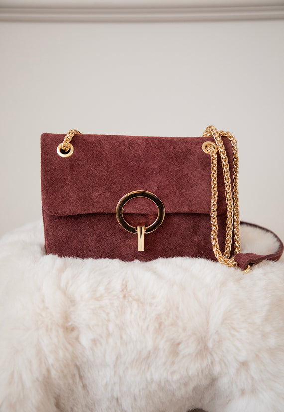 Sac Suede Bordeaux - Handtas