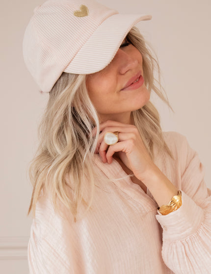 Beating Heart Corduroy Soft Pink - Cap
