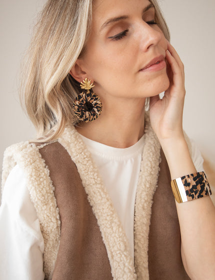 Leonie Hoops Brown/Gold - Earrings