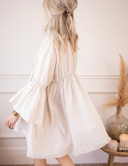 Feline Pleated Beige - Dress