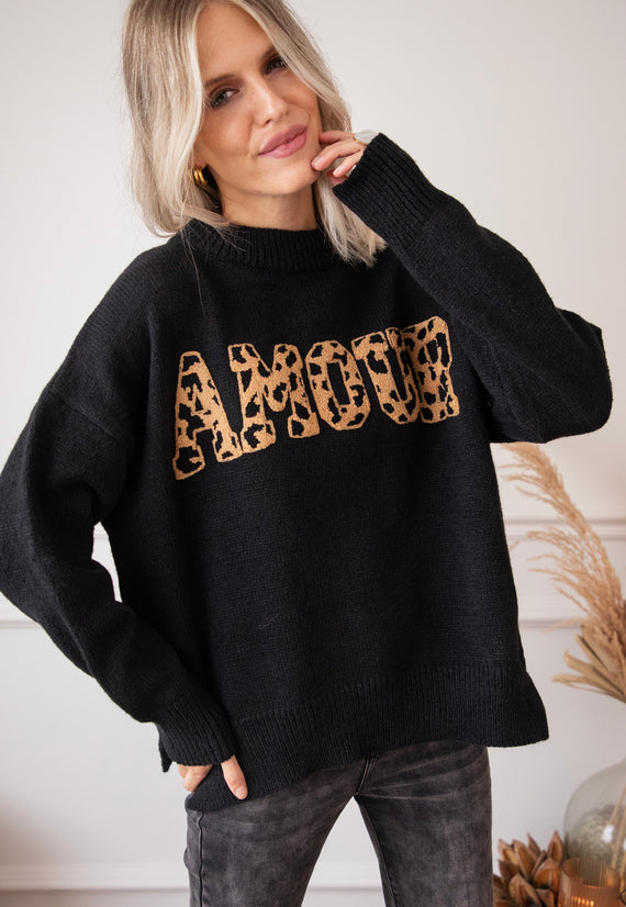 Pullover - Soft Wild Spots - Schwarz