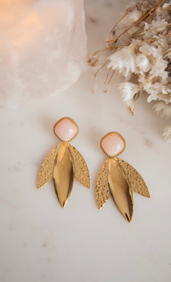 Maya Soft Pink/Gold - Oorbellen
