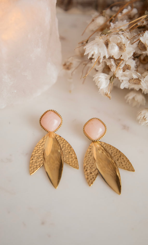 Maya Soft Pink/Gold - Oorbellen
