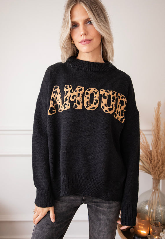 Pullover - Soft Wild Spots - Schwarz