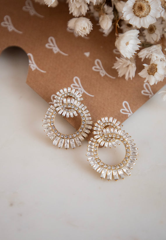 Diamond Rings Silver/Gold - Oorbellen