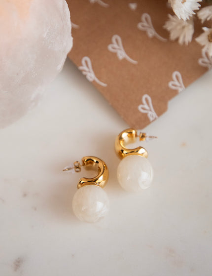 Martine Beige - Oorbellen