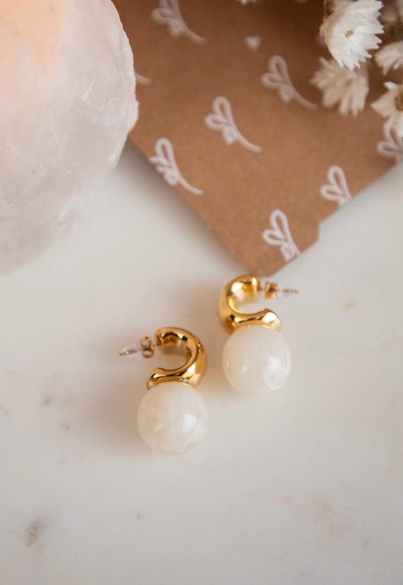 Martine Beige - Oorbellen