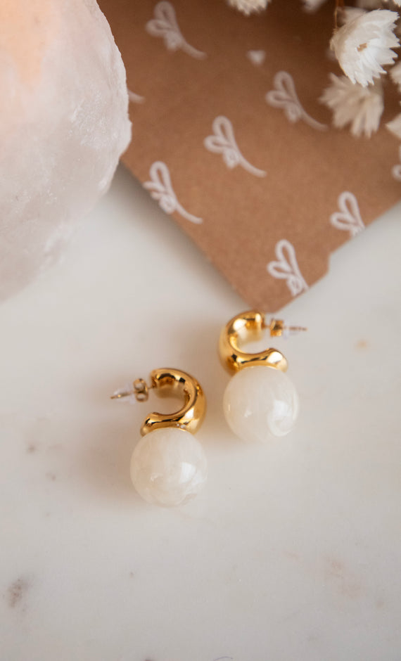 Martine Beige - Oorbellen