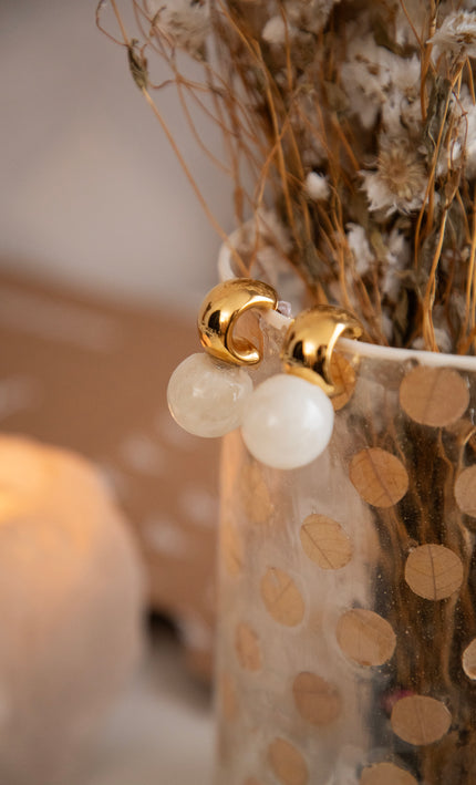 Martine Beige - Oorbellen