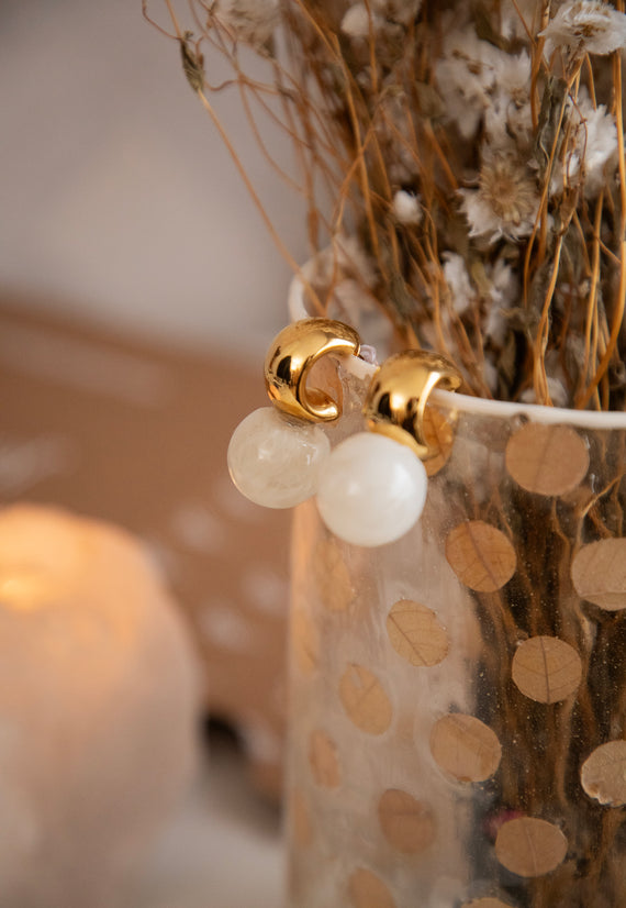 Martine Beige - Oorbellen