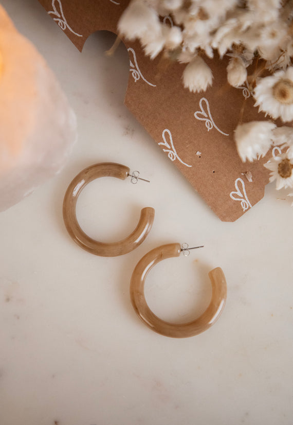 Marlou Taupe - Oorbellen