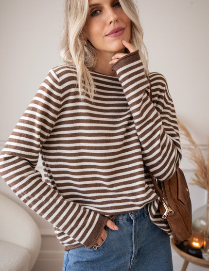 Softly Striped Choco - Sweater