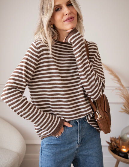 Softly Striped Choco - Sweater