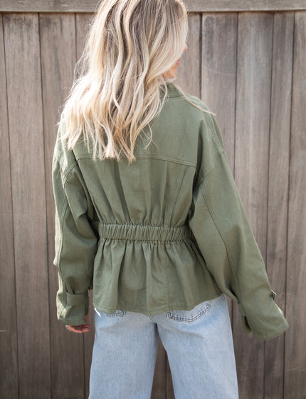 Gathered Grace Kaki - Jacket