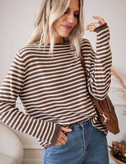 Softly Striped Choco - Sweater