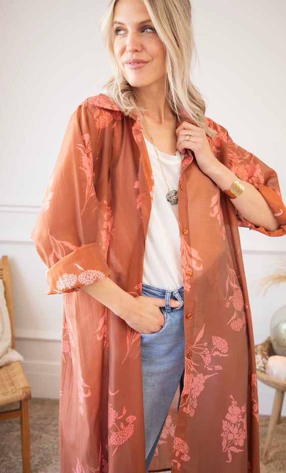 Kleid/Tunika - Bloom Breeze - Rost/Puderrosa