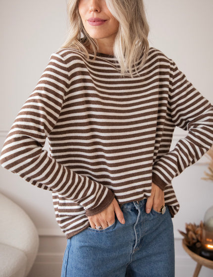 Softly Striped Choco - Sweater