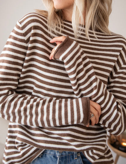 Softly Striped Choco - Sweater