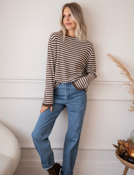 Softly Striped Choco - Sweater