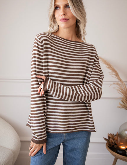 Softly Striped Choco - Sweater