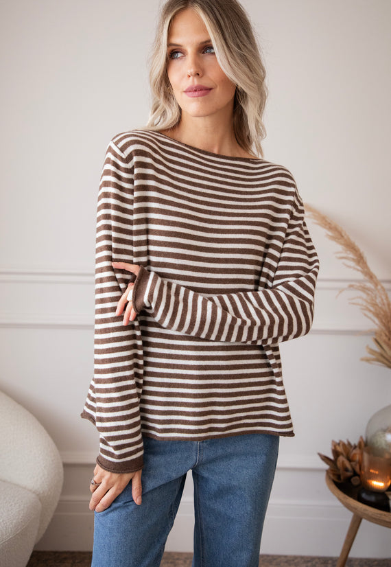 Softly Striped Choco - Sweater