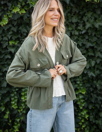 Gathered Grace Kaki - Jacket
