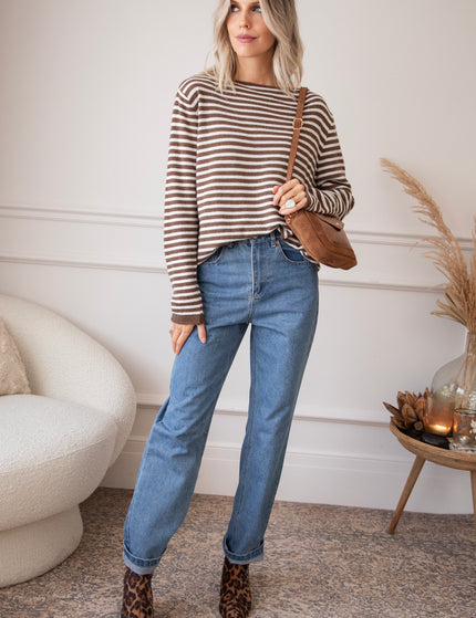 Softly Striped Choco - Sweater