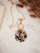 Rina Round Beige/Black - Ketting