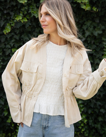 Jacke - Gathered Grace - Beige